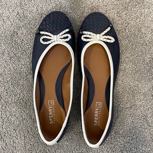 Blue & white Sperry flats